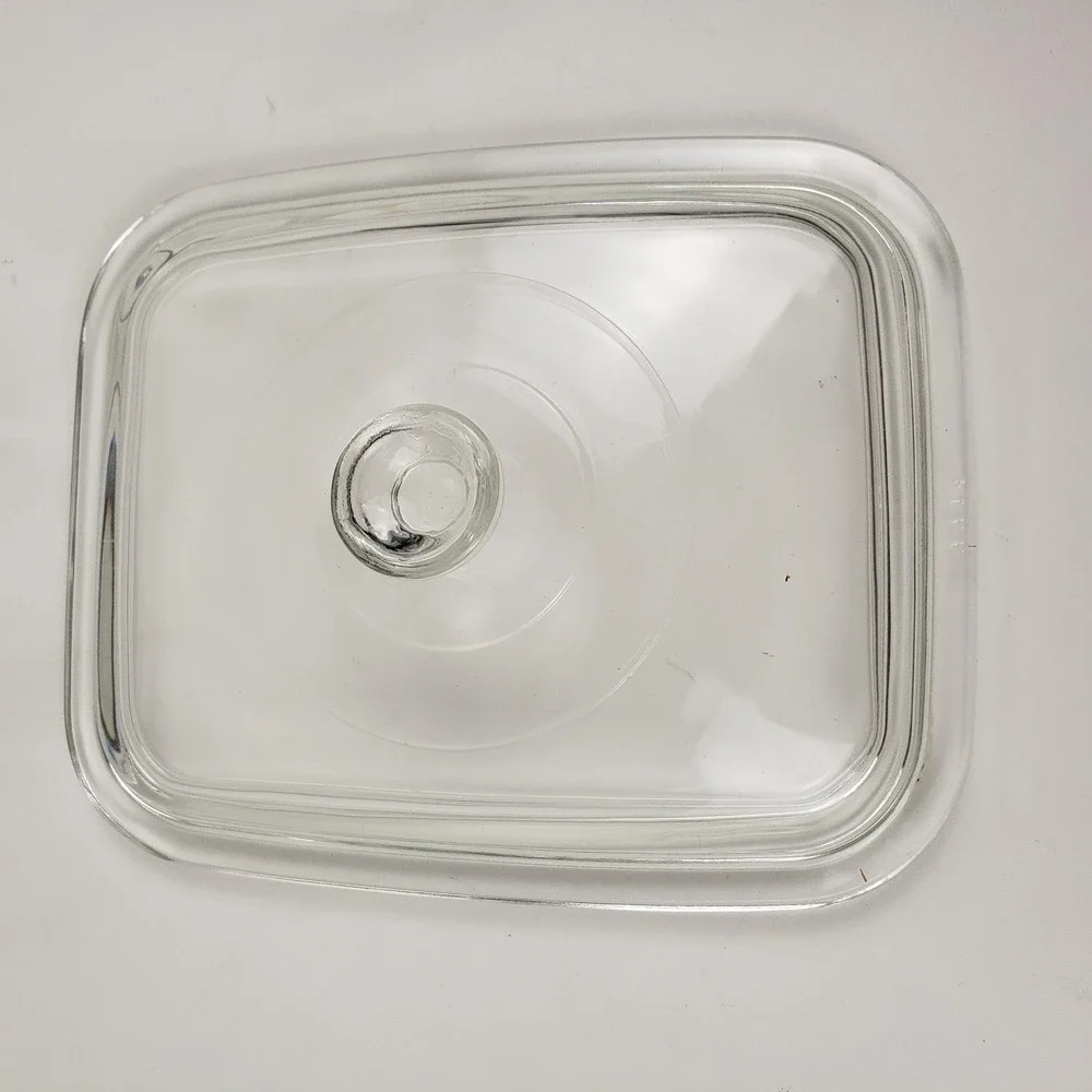 Corning Ware Pyrex AA14 Clear Glass Lid Rectangular Casserole Dish 7.5x6.5